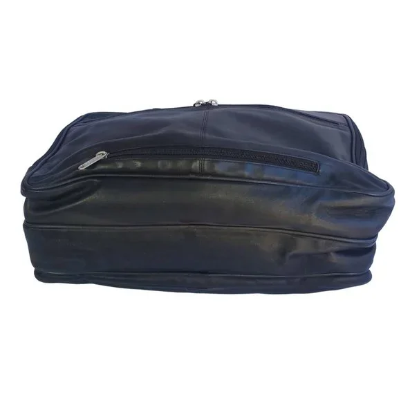 Black Leather ALDA Briefcase Satchel Laptop Bag Messenger Preacher Attorney - Picture 7 of 8